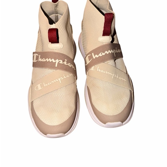 Champion Rally Pro Slip-On Sneakers | Beige & Burgundy | Women’s Size 11 - Picture 2 of 7
